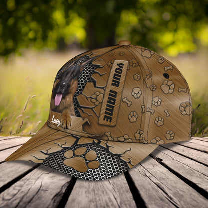 3D Classic Cap German Shepherd Personalized Name Cap 73, Lasfour CA2058