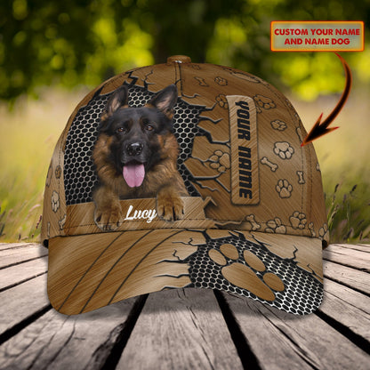 3D Classic Cap German Shepherd Personalized Name Cap 73, Lasfour CA2058
