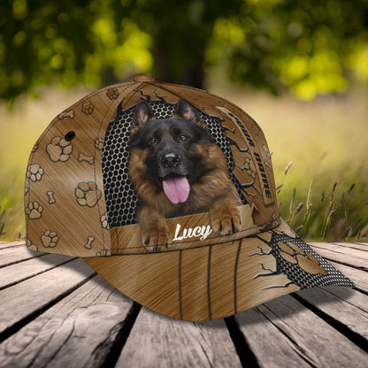 3D Classic Cap German Shepherd Personalized Name Cap 73, Lasfour CA2058