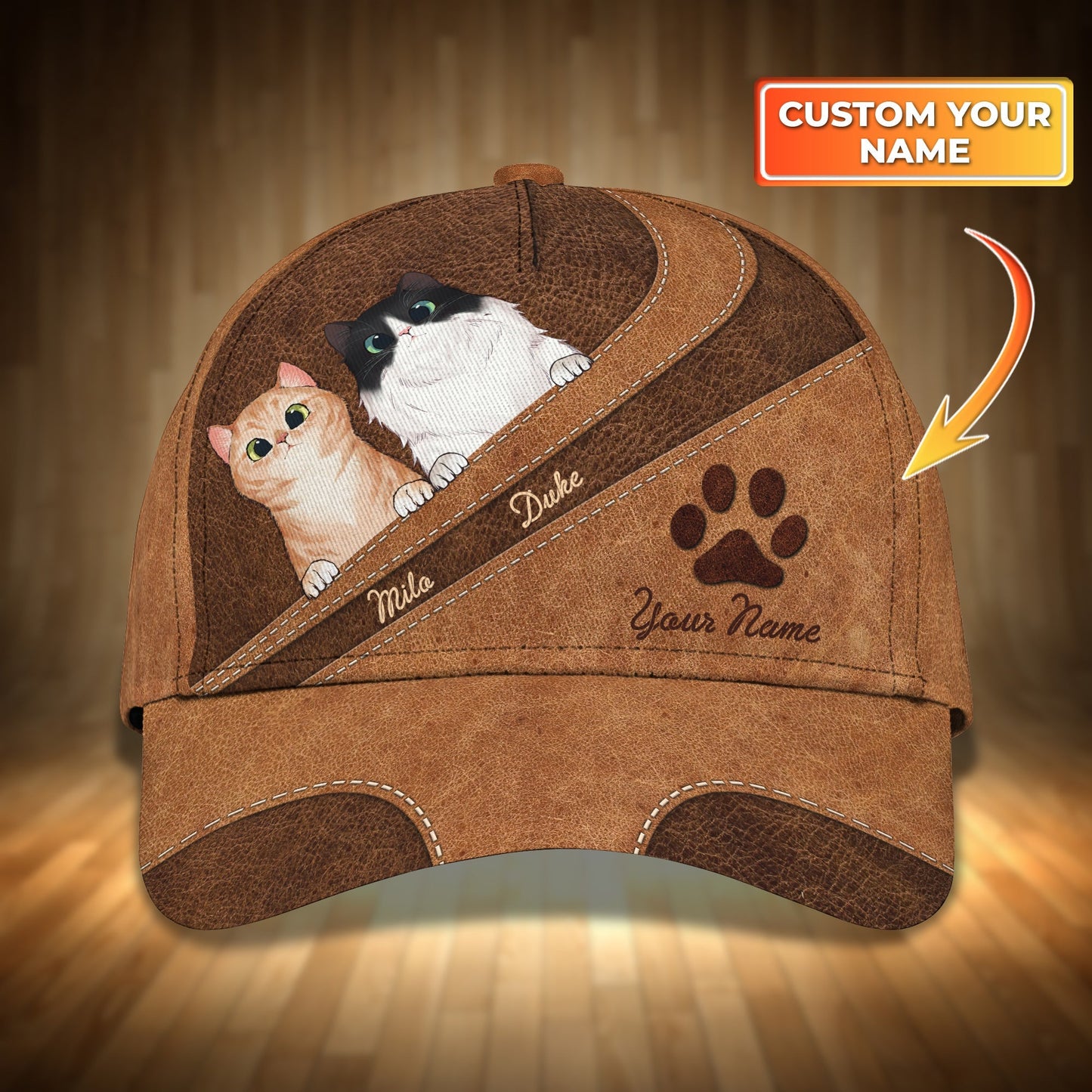 3D Classic Cap Lovely Cats Personalized Name Cap 71 Lasfour CA2052