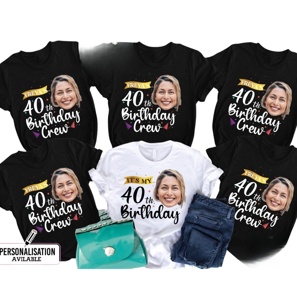 It's My 40th Birthday Custom Photo Matching T Shirts For Family, Custom 40th Birthday Matching Family Shirts ET0379