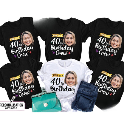 It's My 40th Birthday Custom Photo Matching T Shirts For Family, Custom 40th Birthday Matching Family Shirts ET0379