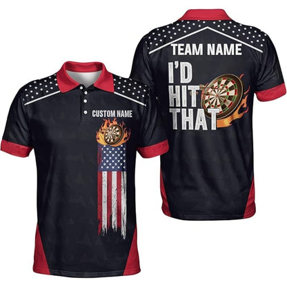I'd Hit That Custom Darts Polo Shirt For Men, Custom Funny Darts Team Shirts DZ0007