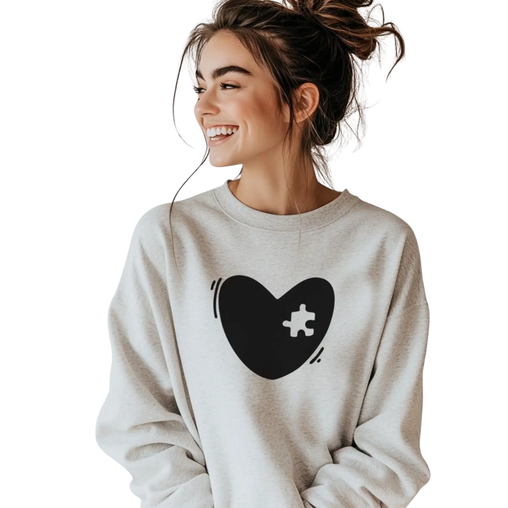Mommy And Me Puzzle Heart Puzzle Matching Sweatshirt, Mother Son Daughter Sweatshirt Matching ET1579