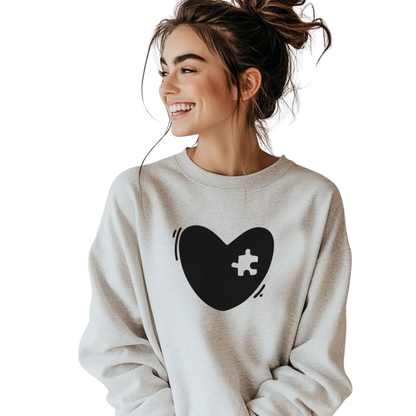 Mommy And Me Puzzle Heart Puzzle Matching Sweatshirt, Mother Son Daughter Sweatshirt Matching ET1579