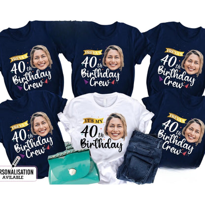 It's My 40th Birthday Custom Photo Matching T Shirts For Family, Custom 40th Birthday Matching Family Shirts ET0379
