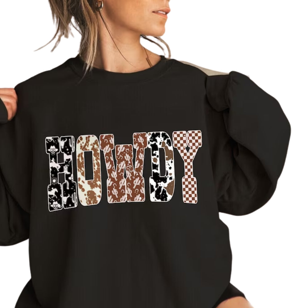 Howdy Western Sweatshirt, Country Cowgirl Cowboy Sweatshirt 2D0681