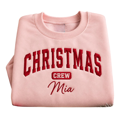 Personalized Christmas Crew Embroidered Sweatshirt With Name, Custom Christmas Sweatshirt Family 2D1298