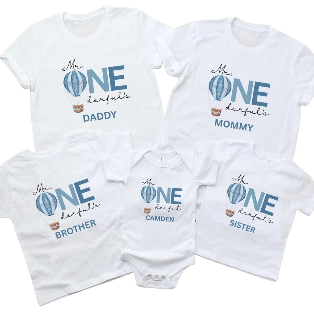 Mr Onederful Custom First Birthday Boy Matching Family T Shirts, Custom 1st Birthday Shirts For Family ET0242