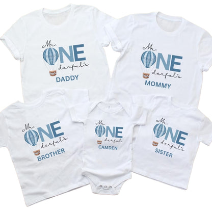 Mr Onederful Custom First Birthday Boy Matching Family T Shirts, Custom 1st Birthday Shirts For Family ET0242