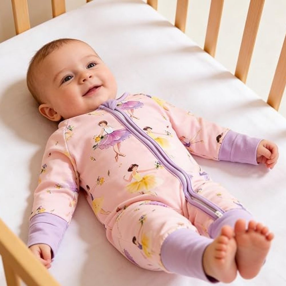 Ballet Girl Baby Romper Convertible Zippy Purple And Pink, Ballet Convertible Romper For Baby BB0387