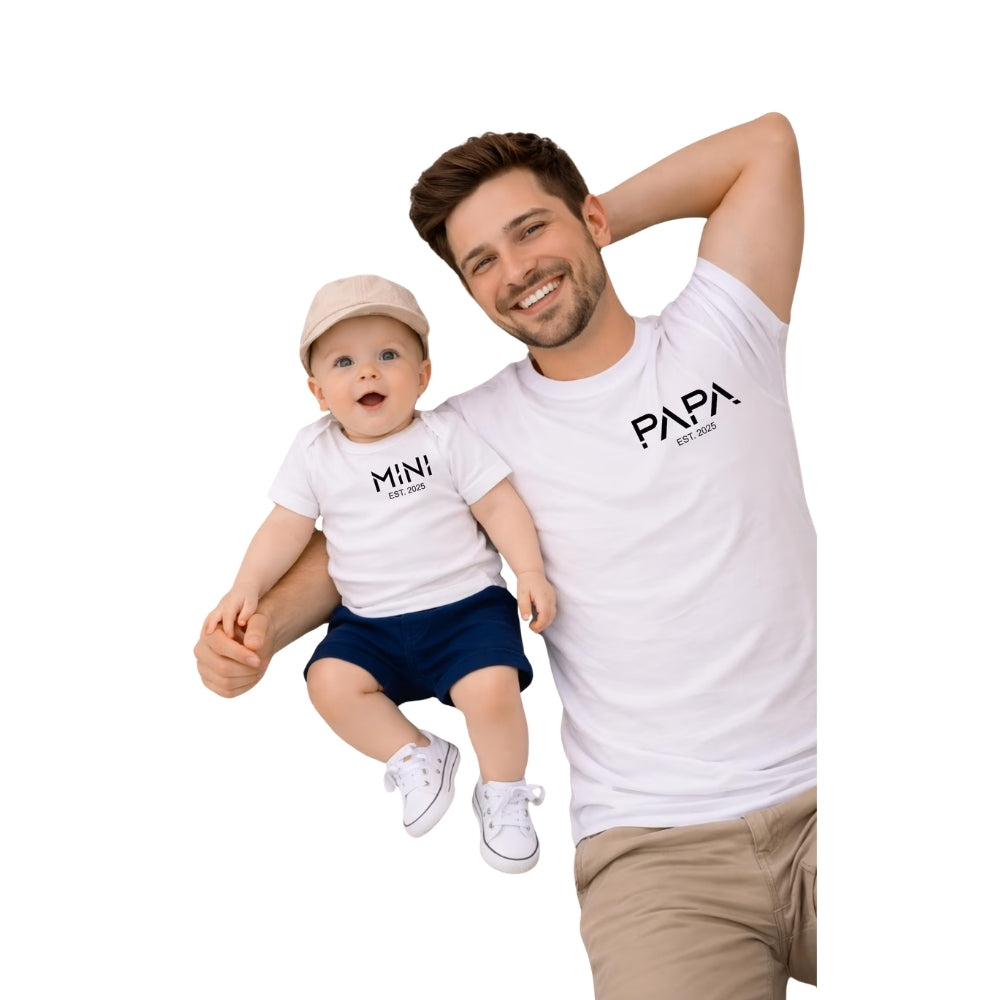 Custom Matching Papa And Mini T Shirts, Custom Father's Day Matching Family Shirts ET0526