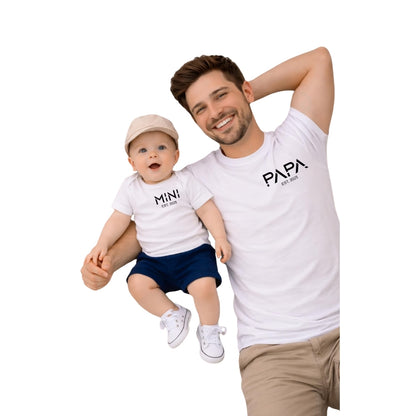 Custom Matching Papa And Mini T Shirts, Custom Father's Day Matching Family Shirts ET0526