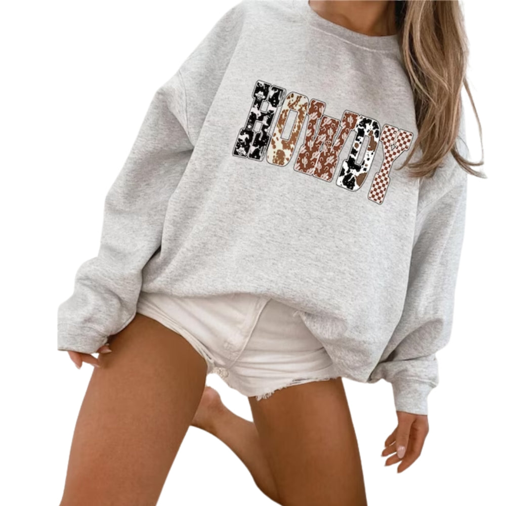 Howdy Western Sweatshirt, Country Cowgirl Cowboy Sweatshirt 2D0681