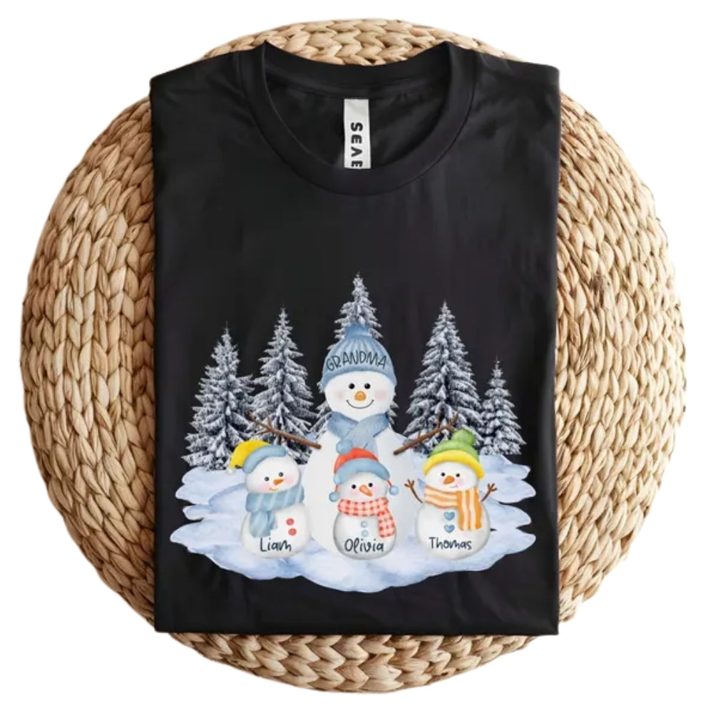 Custom Grandma Christmas Snowman Sweatshirt, Custom Sweatshirt For Grandma Mama 2D0756