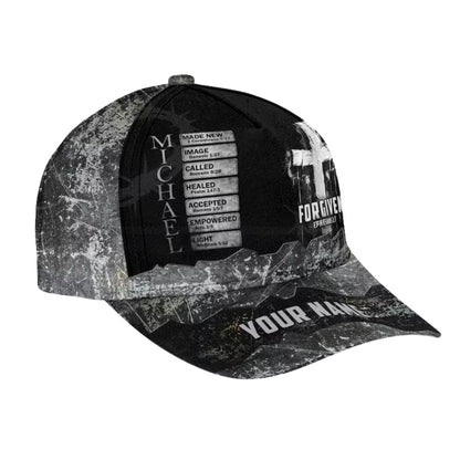 Forgiven Ephesians 1:7 Custom Jesus Baseball Cap, Custom Christian Hats Caps CP0089