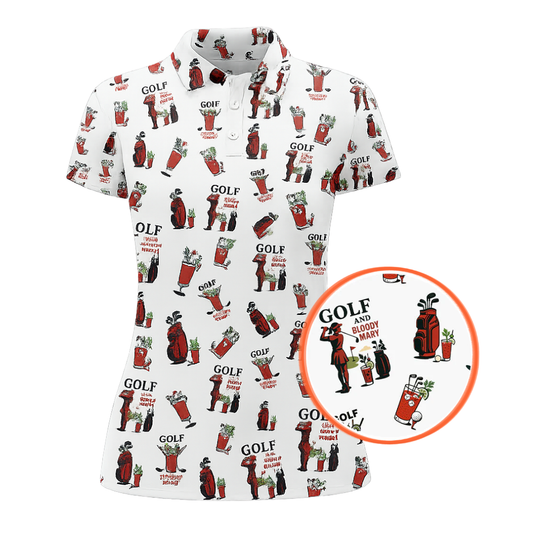 Golf And Blood Mary Sleeveless Golf Shirt For Women, Cocktail Lover Golf Shirt For Ladies GZ0292