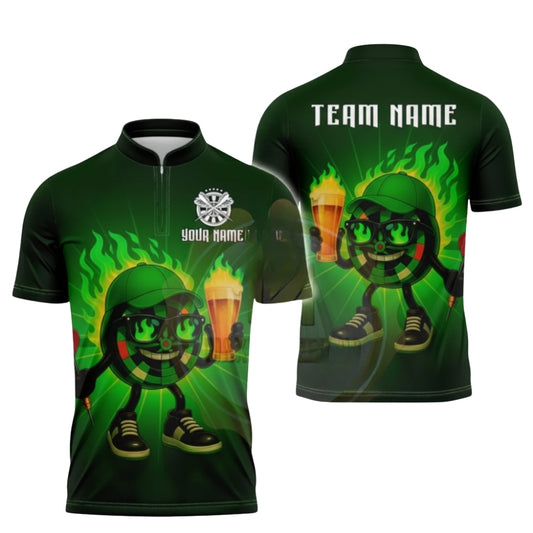 Custom Beer Flame Dartboard Dart Jersey For Men, Custom Beer Dart Team Shirts DZ0070