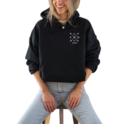 Personalized Couple Initials Matching Hoodie With Date, Custom His And Her Matching Hoodies ET1361
