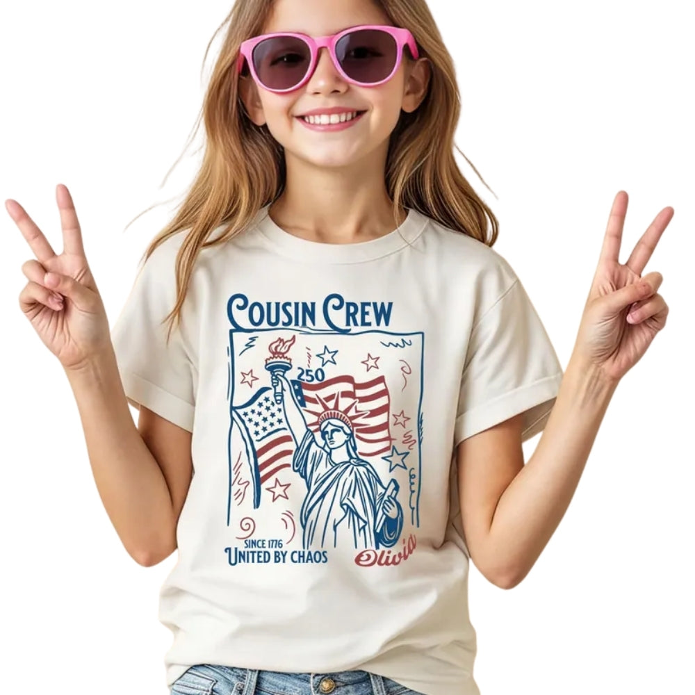 Cousin Crew Since 1776 United By Chaos Custom Name Matching Cousin T Shirts, Custom 4th Of July Matching Cousin Shirts ET0791