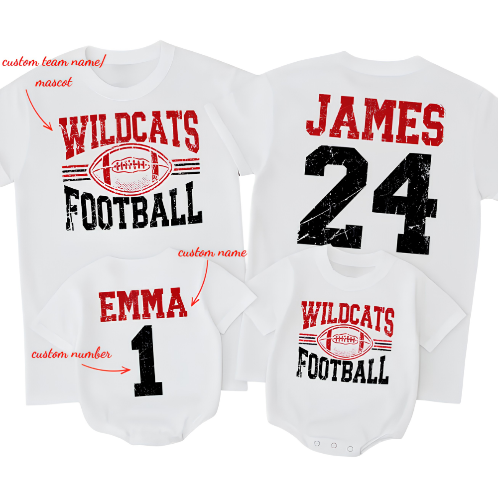 Custom Football Family Team Matching T Shirt, Personalized Football Family Shirt With Number ET1522