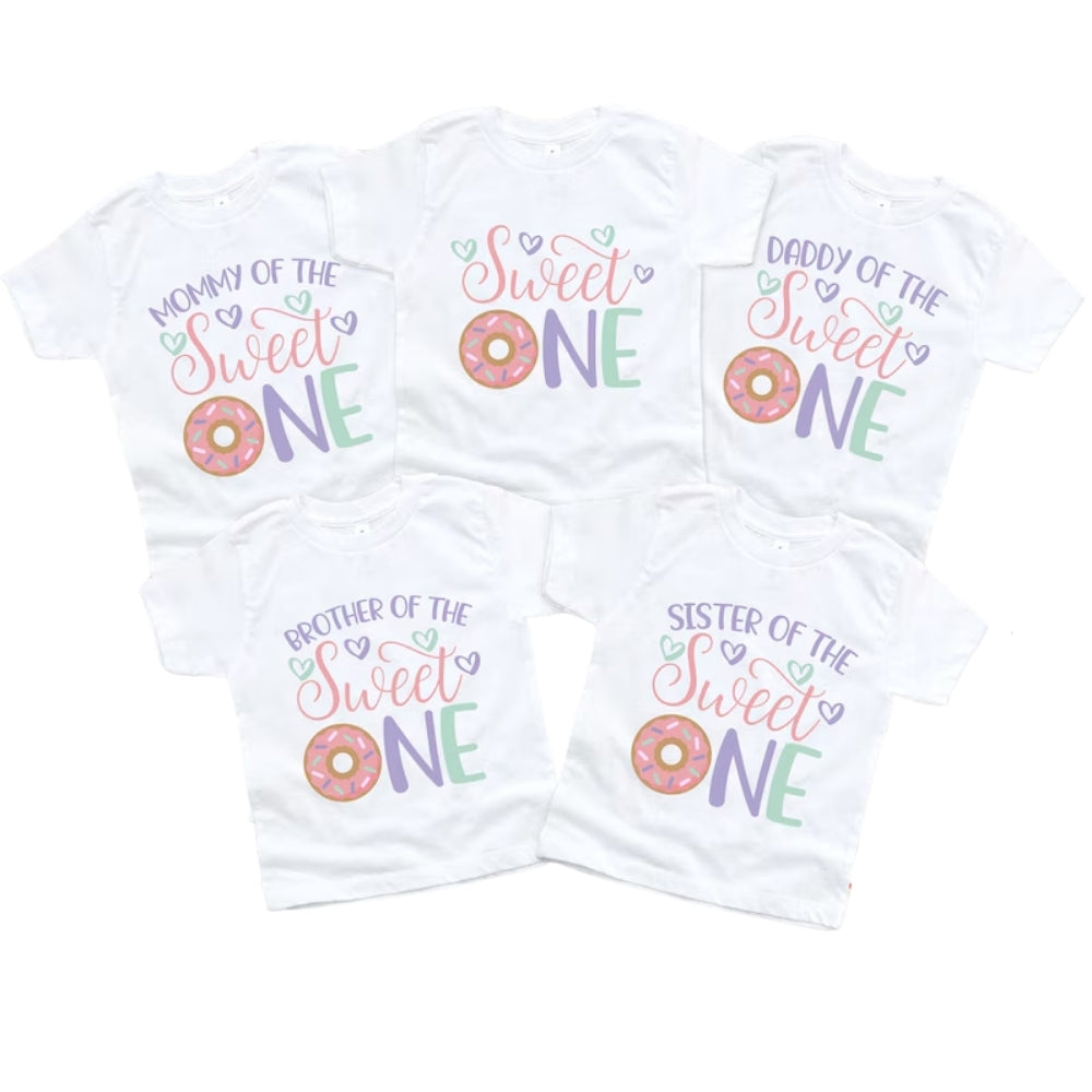 Custom Matching Sweet One Donut Family T Shirts, Custom Matching 1st Birthday Shirts For Family ET0083