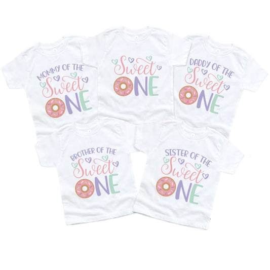 Custom Matching Sweet One Donut Family T Shirts, Custom Matching 1st Birthday Shirts For Family ET0083