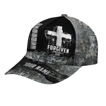 Forgiven Ephesians 1:7 Custom Jesus Baseball Cap, Custom Christian Hats Caps CP0089