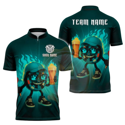 Custom Beer Flame Dartboard Dart Jersey For Men, Custom Beer Dart Team Shirts DZ0070