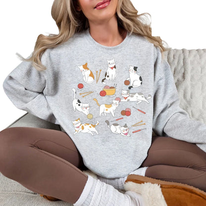 Women's Crochet and Cats Sweatshirt, Yarn Lady Sweatshirt 2D0798