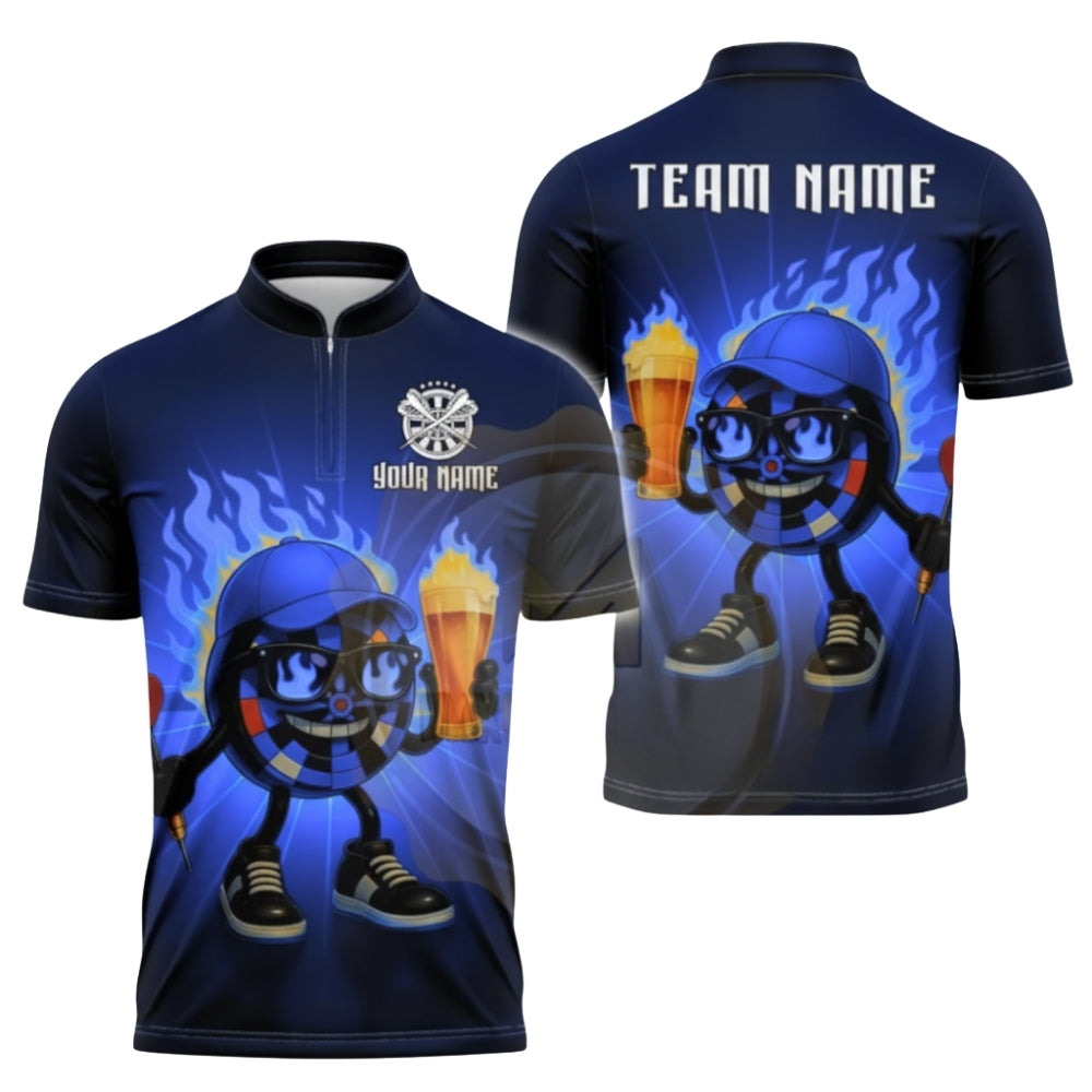 Custom Beer Flame Dartboard Dart Jersey For Men, Custom Beer Dart Team Shirts DZ0070