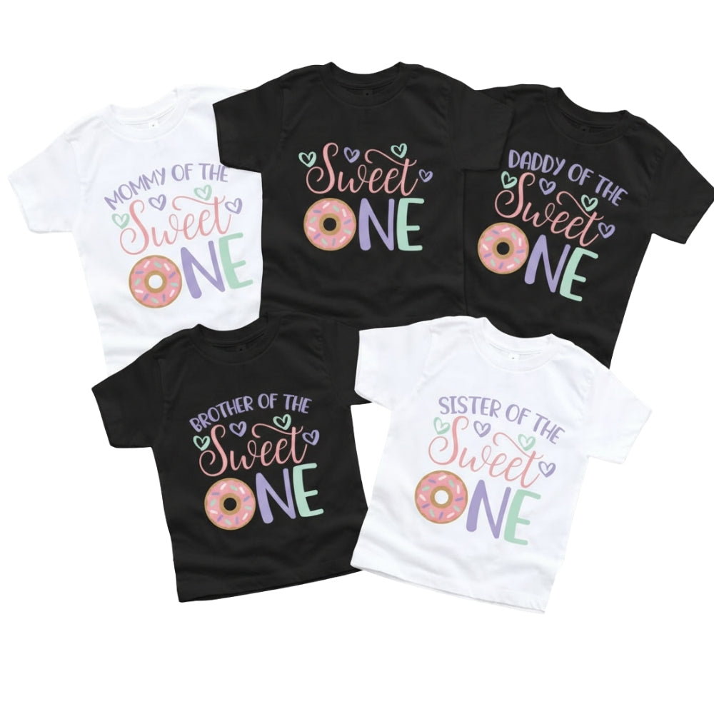 Custom Matching Sweet One Donut Family T Shirts, Custom Matching 1st Birthday Shirts For Family ET0083