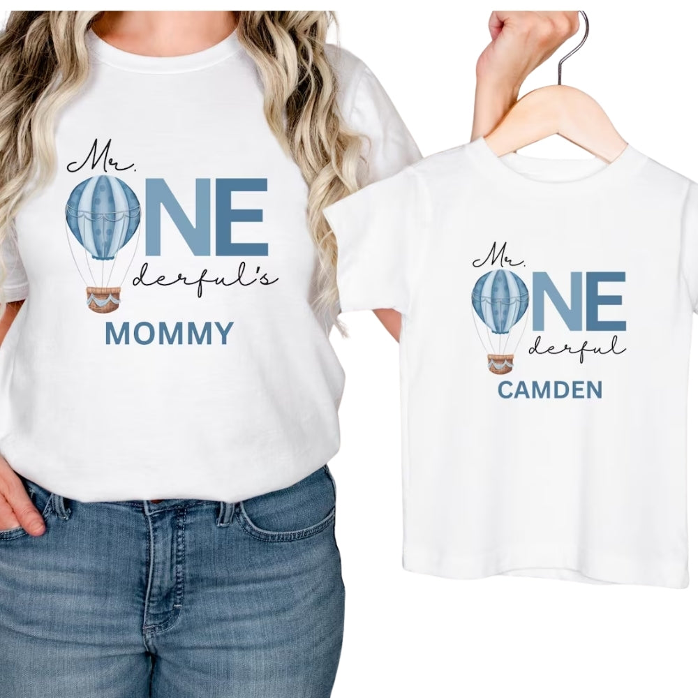 Mr Onederful Custom First Birthday Boy Matching Family T Shirts, Custom 1st Birthday Shirts For Family ET0242