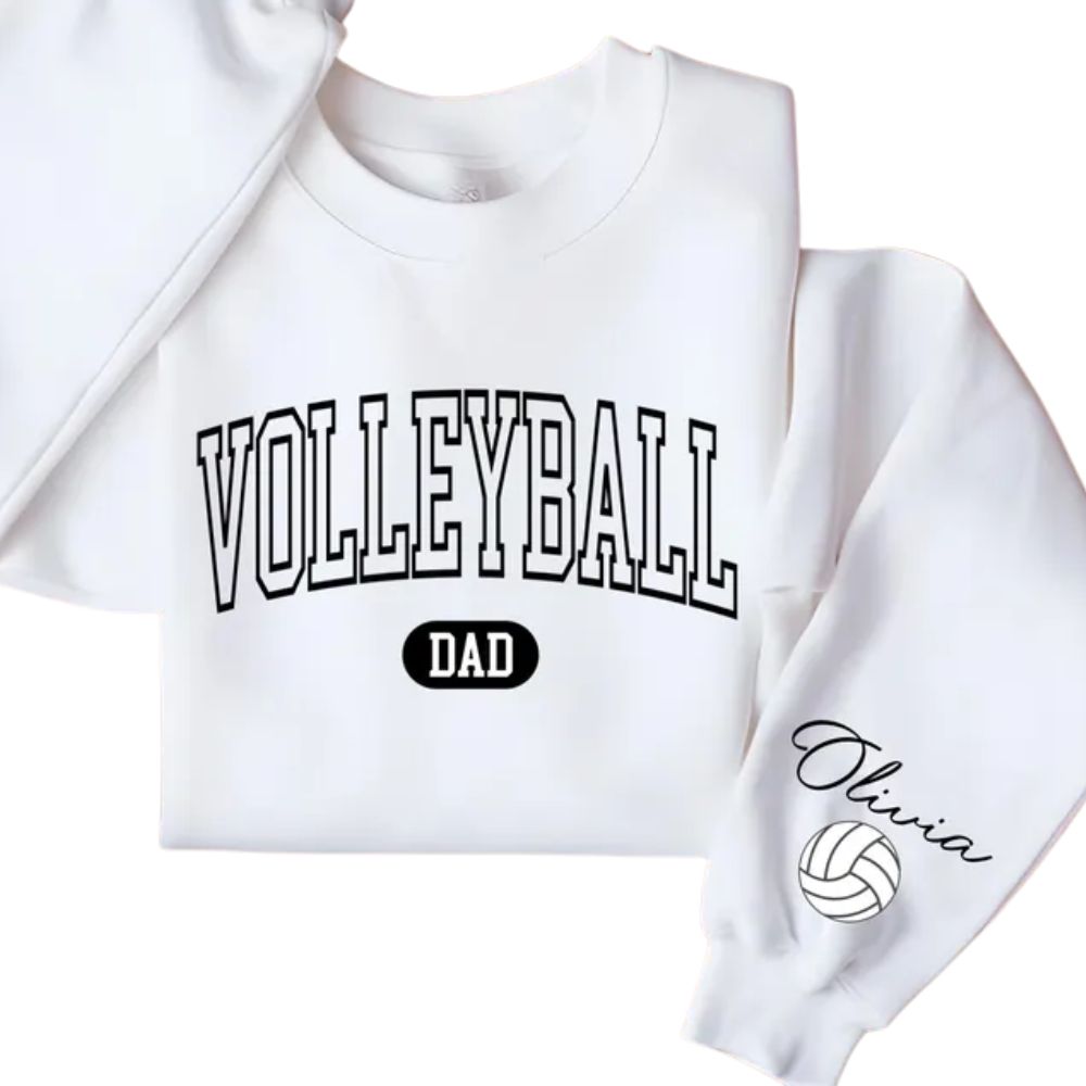 Custom Volleyball Dad Sweatshirt, Custom Volleyball Sweatshirt For Papa Father Day 2D0838