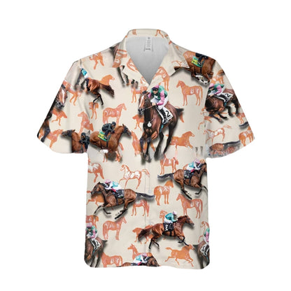 Horse Racing Men's Hawaiian Shirts, Horse Racing Lover Hawaiian Shirts HE0517