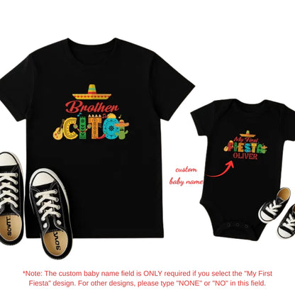 Papacito Mamacita My First Fiesta Custom Matching Birthday Family T Shirt, Personalized Cinco De Mayo 1st Birthday Matching Shirts Family ET1066