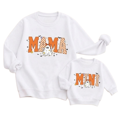 Mama And Mini Ghost Matching Halloween Sweatshirt, Mother And Daughter Halloween Sweatshirts ET1571