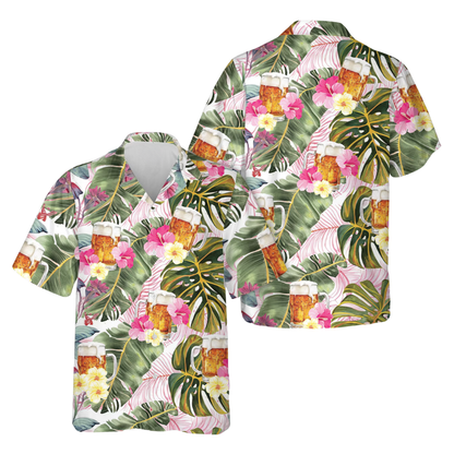 Tropical Beer Mug Hawaiian Shirt For Men, Beer Tropical Hawaiian Shirts HE0222