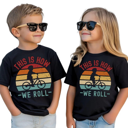 This Is How We Roll Retro Dad And Son Matching Cycling Father Day T Shirts, Cycling Family Matching Shirts ET0678