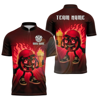 Custom Beer Flame Dartboard Dart Jersey For Men, Custom Beer Dart Team Shirts DZ0070