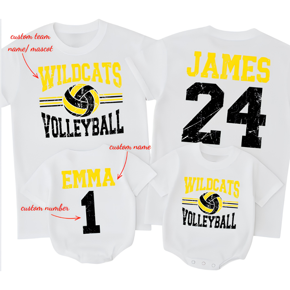 Personalized Volleyball Team Family Matching T Shirt, Custom Volleyball Family Shirts ET1523