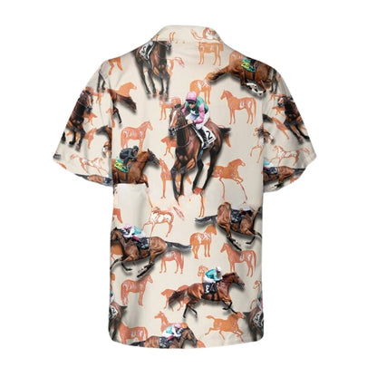 Horse Racing Men's Hawaiian Shirts, Horse Racing Lover Hawaiian Shirts HE0517