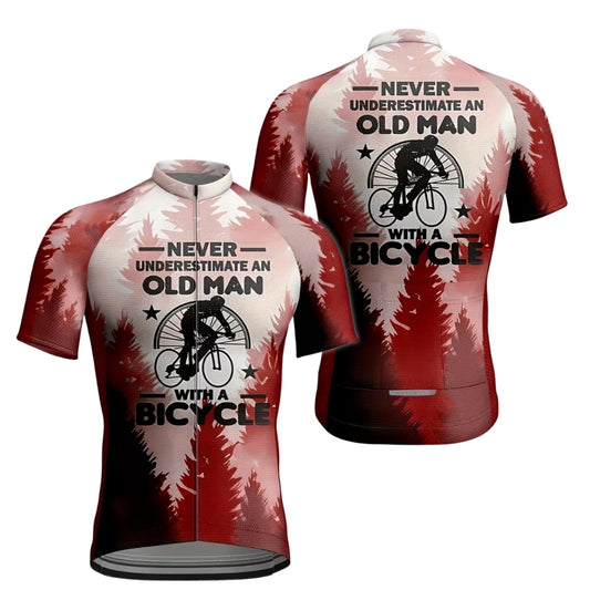 Never Underestimate An Old Man With A Bicycle Short Sleeve Jersey, Funny Cycling Jerseys CZ0085