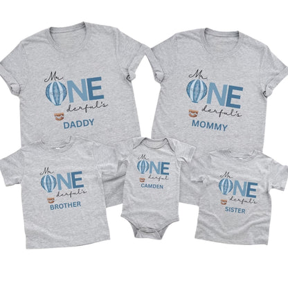 Mr Onederful Custom First Birthday Boy Matching Family T Shirts, Custom 1st Birthday Shirts For Family ET0242
