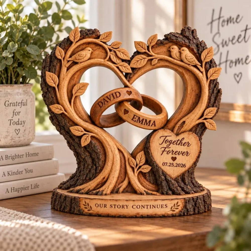 Our Story Continues Custom Couple Name And Date Layer Wooden Plaque, Custom Wedding Anniversary Wooden Block WD0953