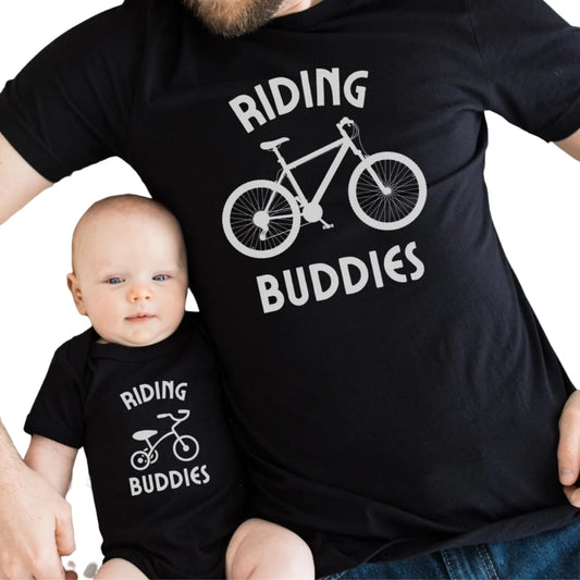 Riding Buddies Daddy And Me Matching T Shirts For Father Day, Dad And Son Matching Cycling Shirts ET0679