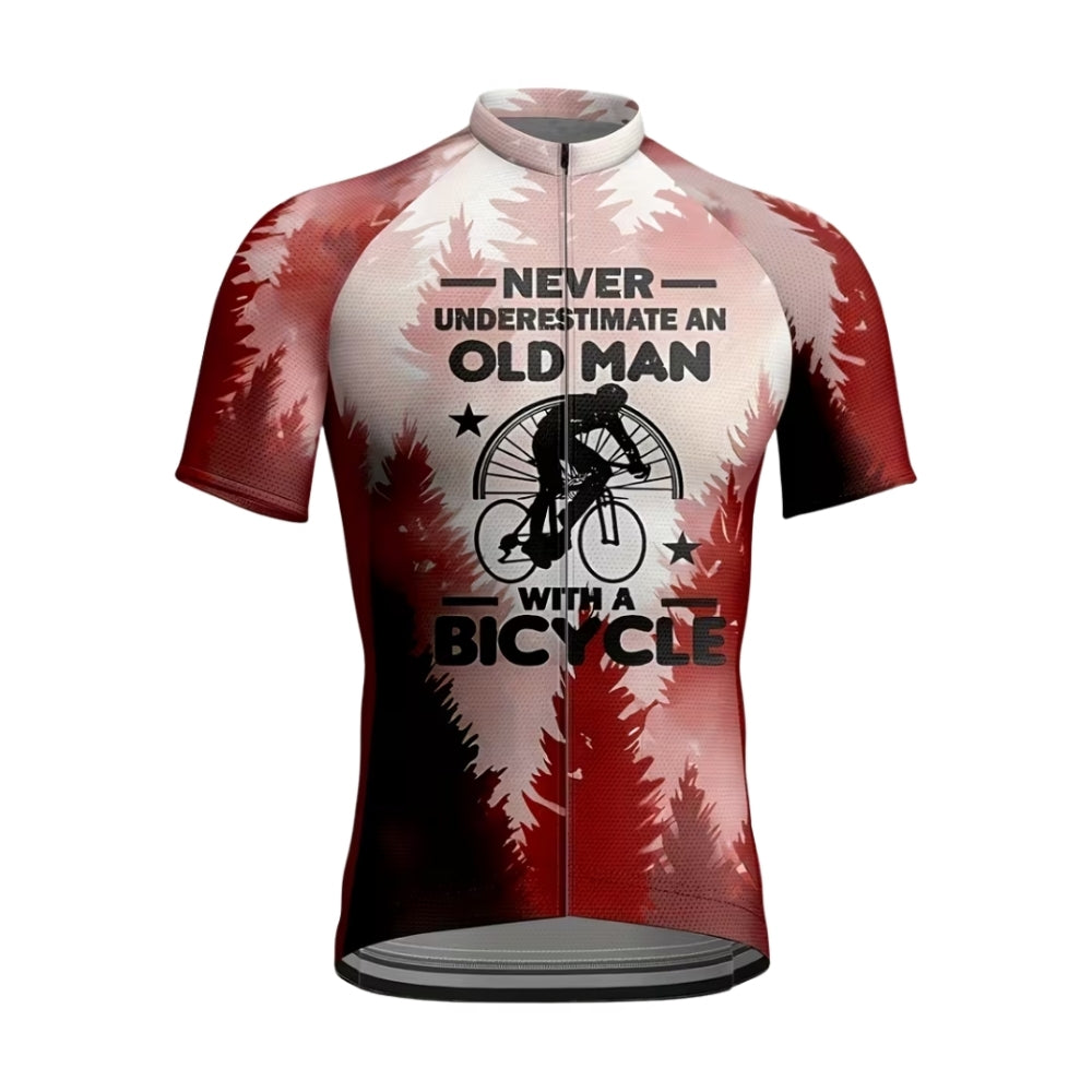 Never Underestimate An Old Man With A Bicycle Short Sleeve Jersey, Funny Cycling Jerseys CZ0085