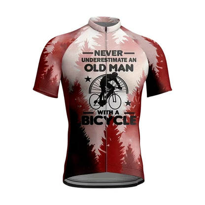 Never Underestimate An Old Man With A Bicycle Short Sleeve Jersey, Funny Cycling Jerseys CZ0085