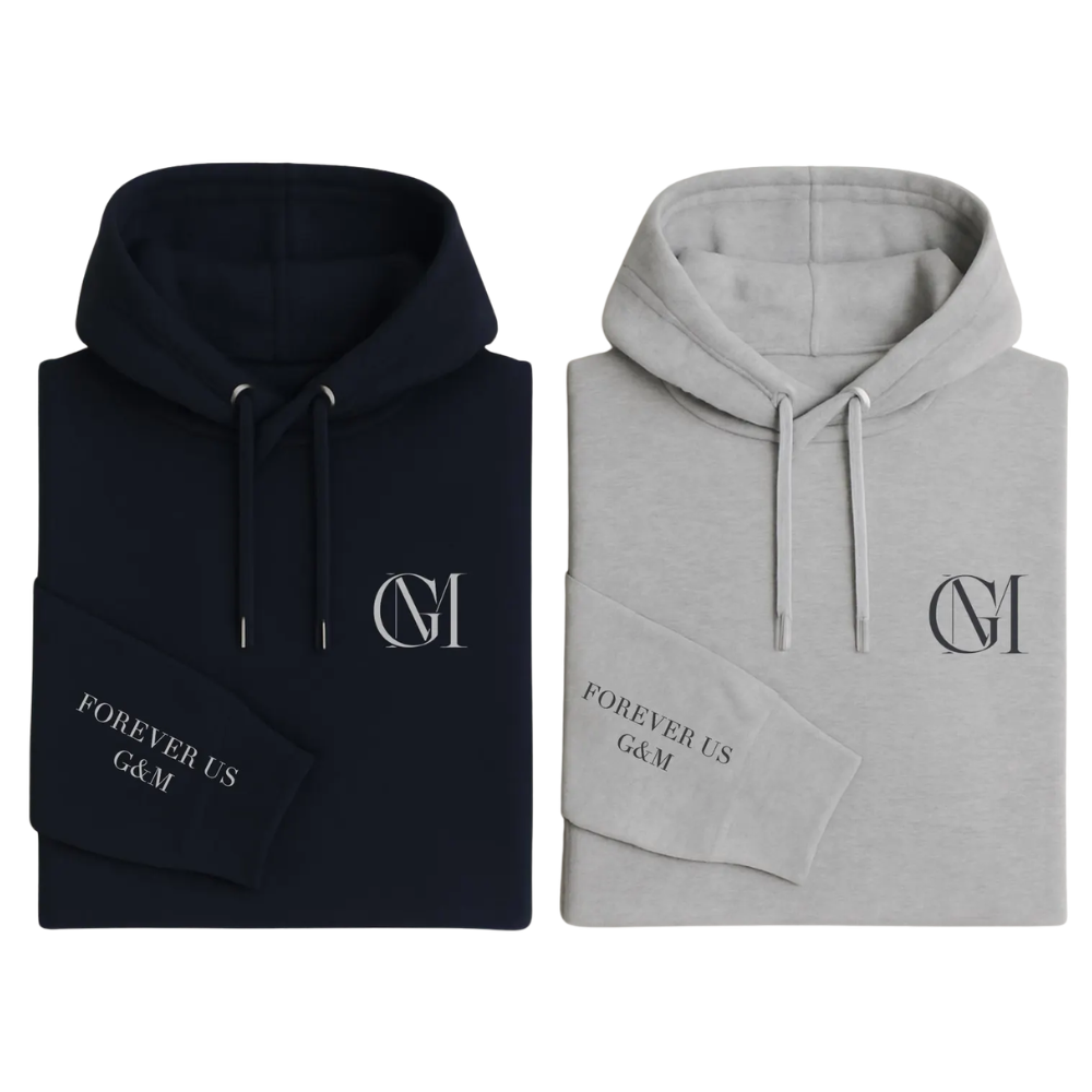 Custom Initials Couple Name Matching Hoodies, Personalized Couple Hoodies With Name ET1602