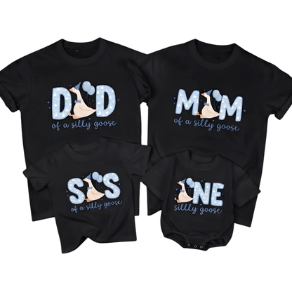 First Birthday One Silly Goose Family T Shirts Matching, Goose 1st Birthday Family Shirts ET1524